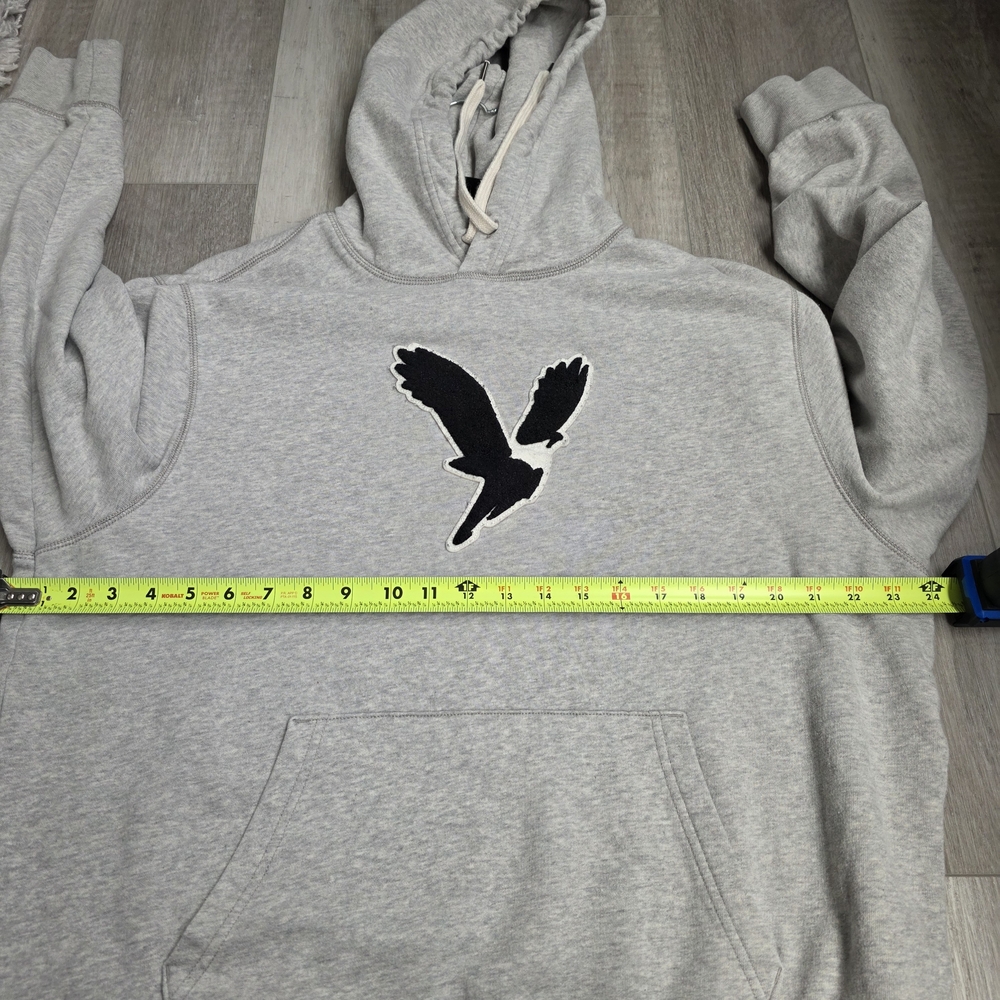 American Eagle Logo Hoodie Gray Pullover Size L 2000s American Eagle - Picture 4 of 9